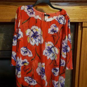 Red Floral Top 2XL